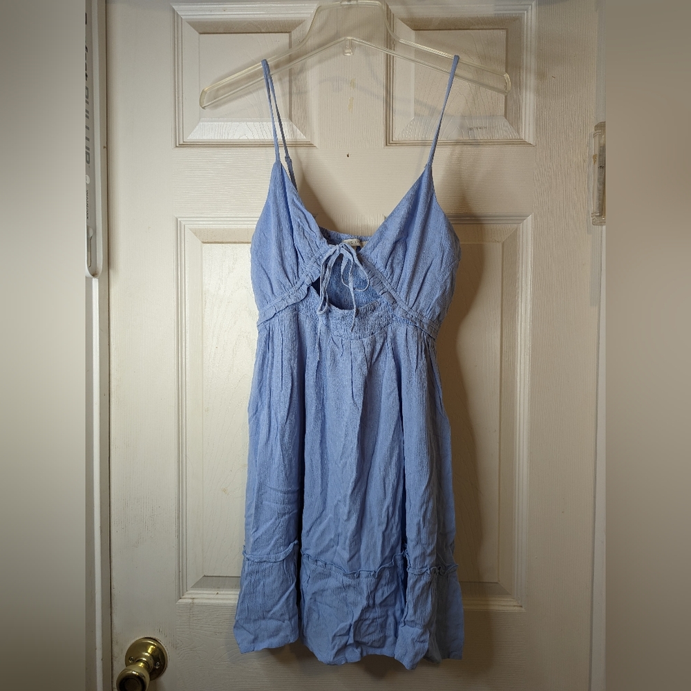 Lt. Blue size M cut out front short dress with spaghetti straps